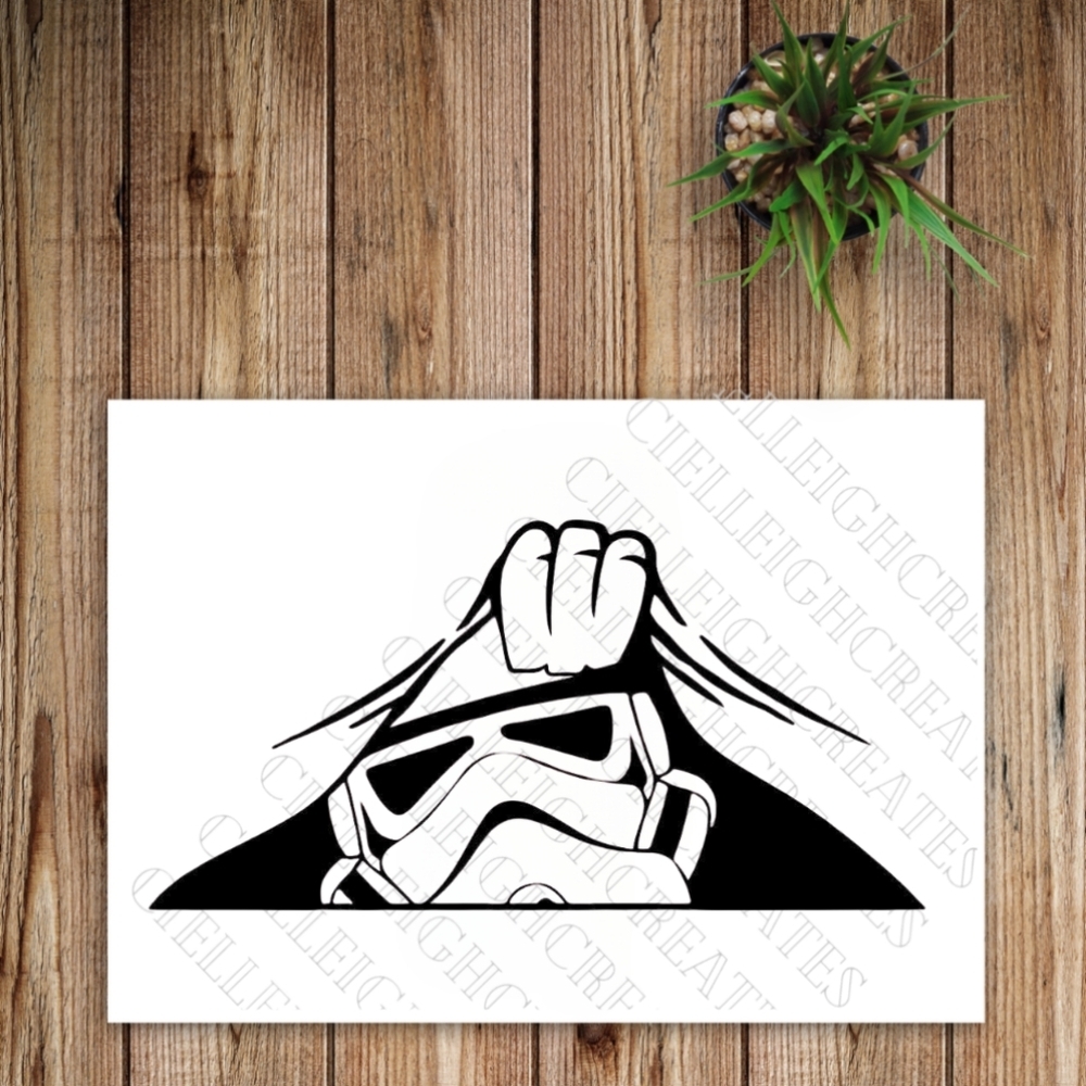 *2 for $20* Stars Wars Peeking Stormtrooper vinyl decal Sticker Handcrafted
